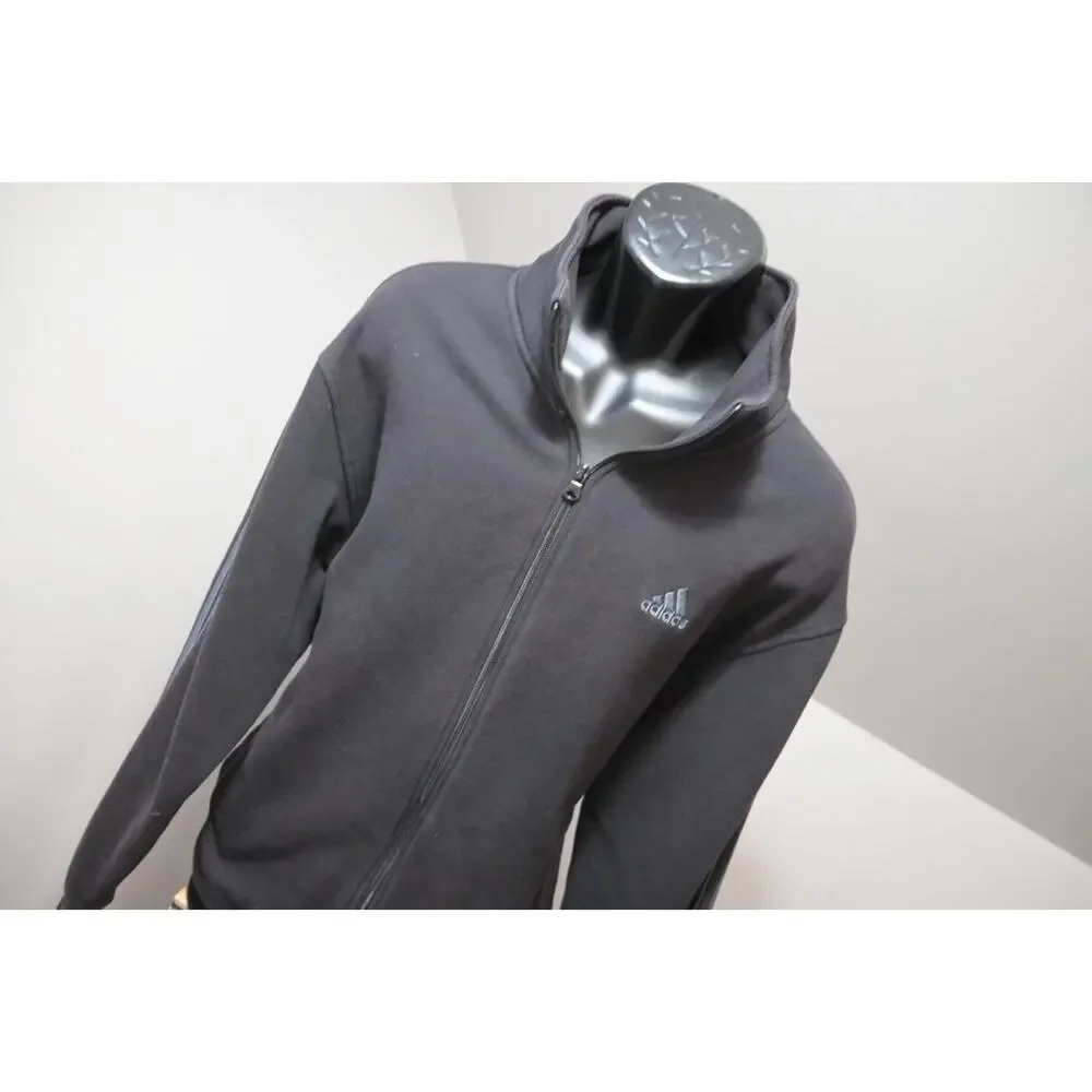 Adidas Fleece Track Jacket Full Zip Performance Athletic Black‎ Mens Sz XL